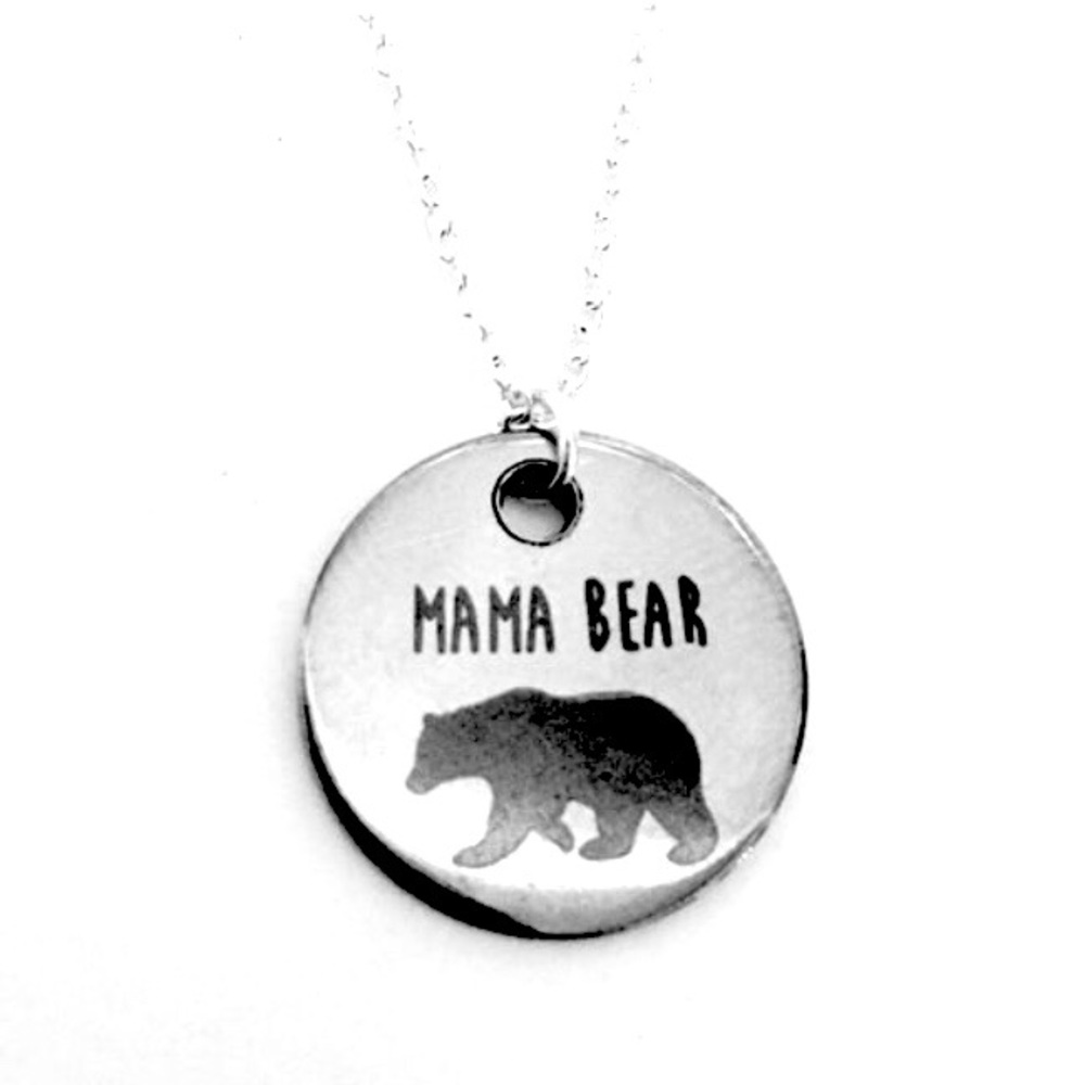 Mama Bear Necklace on .925 Sterling Silver Chain - Picture 5 of 7